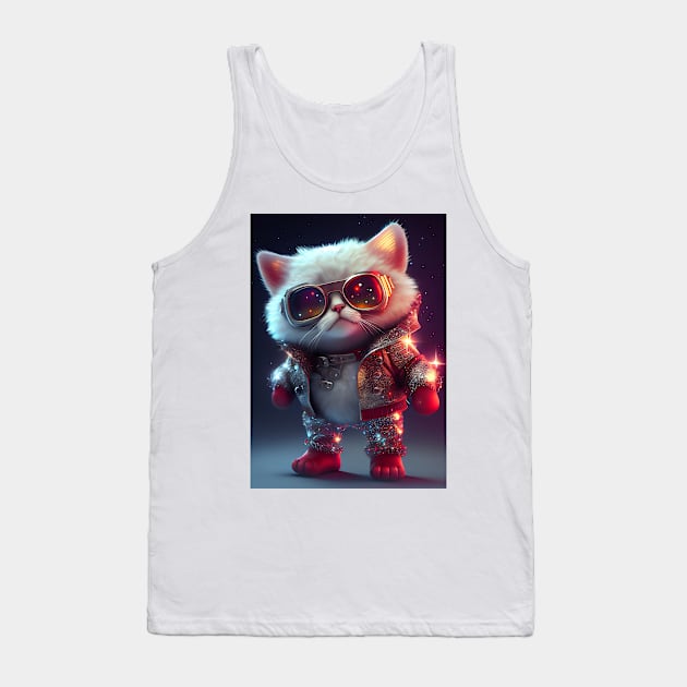 Cute Space Cat - Anime Art design Tank Top by AlNoah